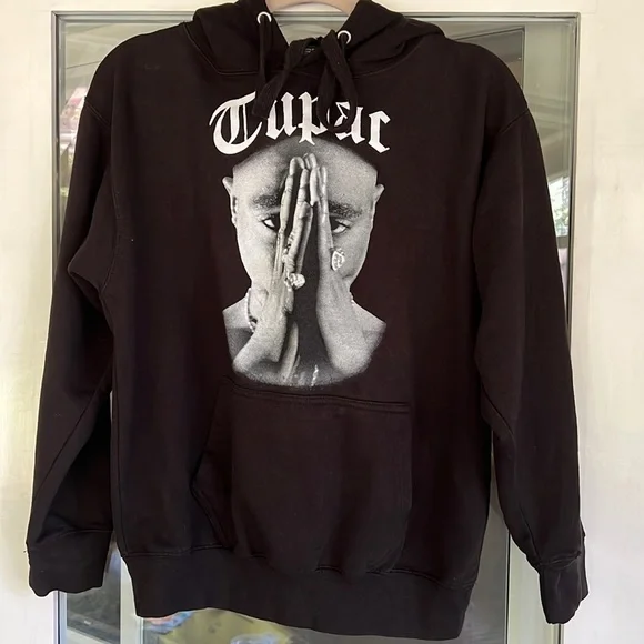 Cross Colours Shirts Tupac Shakur Black Cross Colours Hoodie
